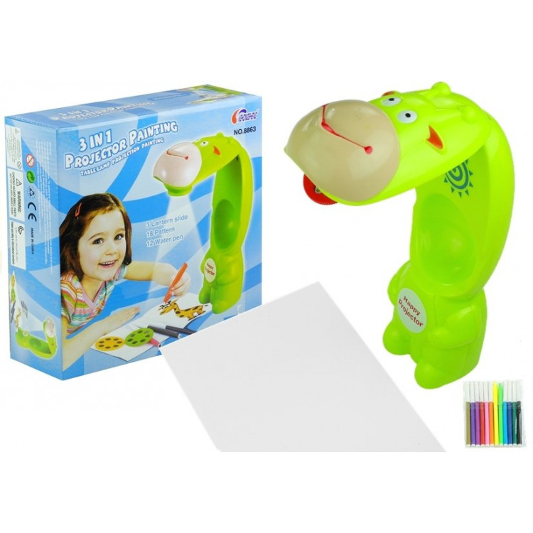 Projektor v tvare žirafy - zelený